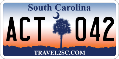 SC license plate ACT042
