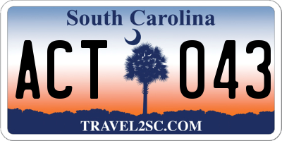 SC license plate ACT043
