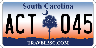 SC license plate ACT045