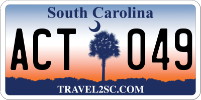 SC license plate ACT049