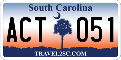 SC license plate ACT051