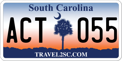 SC license plate ACT055