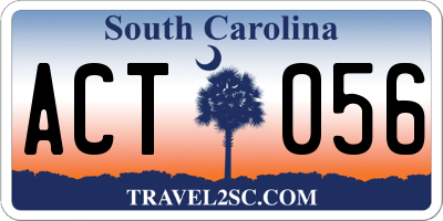 SC license plate ACT056