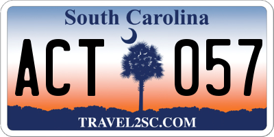SC license plate ACT057