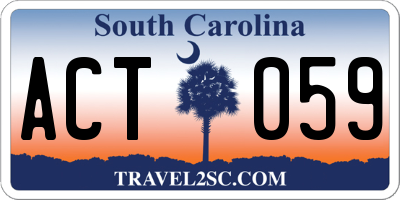 SC license plate ACT059