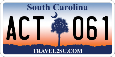 SC license plate ACT061