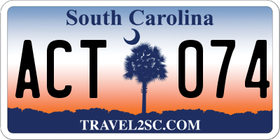 SC license plate ACT074