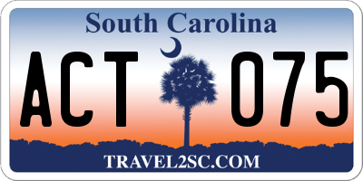 SC license plate ACT075