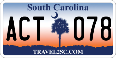 SC license plate ACT078