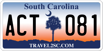 SC license plate ACT081