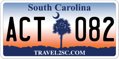 SC license plate ACT082