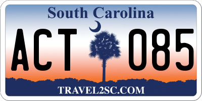 SC license plate ACT085