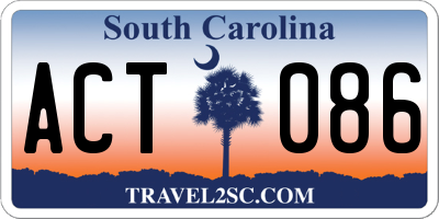 SC license plate ACT086
