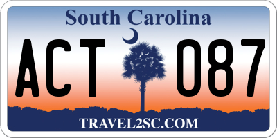 SC license plate ACT087