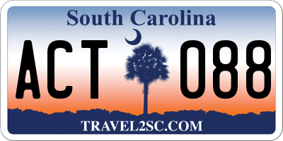 SC license plate ACT088