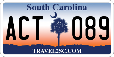 SC license plate ACT089