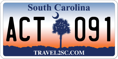 SC license plate ACT091