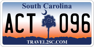 SC license plate ACT096