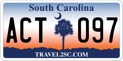 SC license plate ACT097