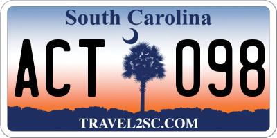 SC license plate ACT098