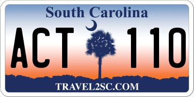 SC license plate ACT110