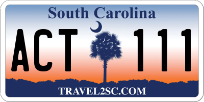 SC license plate ACT111
