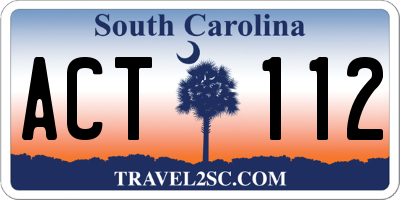 SC license plate ACT112