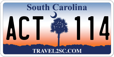 SC license plate ACT114