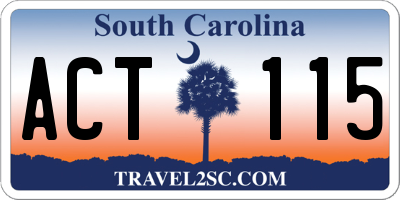 SC license plate ACT115