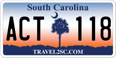 SC license plate ACT118