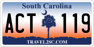 SC license plate ACT119