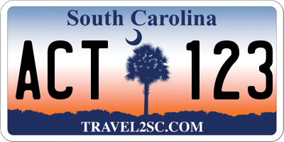 SC license plate ACT123