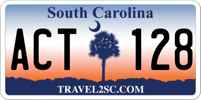 SC license plate ACT128