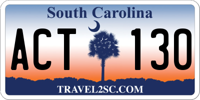 SC license plate ACT130