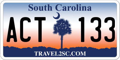 SC license plate ACT133