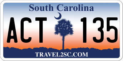 SC license plate ACT135