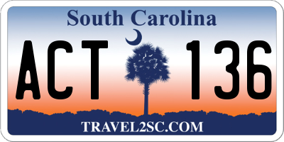 SC license plate ACT136