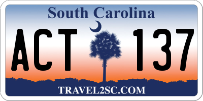 SC license plate ACT137