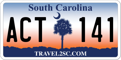 SC license plate ACT141