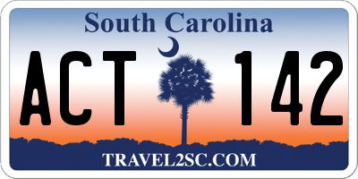 SC license plate ACT142