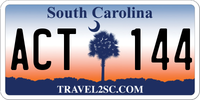 SC license plate ACT144