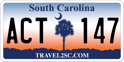 SC license plate ACT147