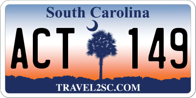SC license plate ACT149
