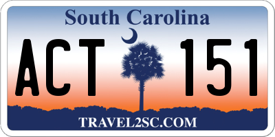 SC license plate ACT151