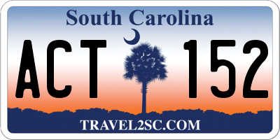 SC license plate ACT152