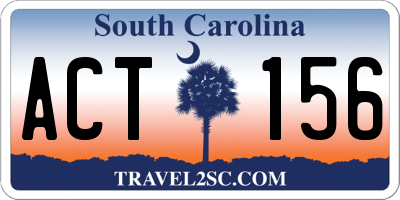 SC license plate ACT156