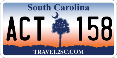 SC license plate ACT158