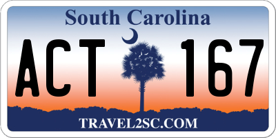 SC license plate ACT167
