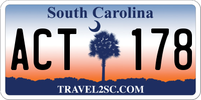 SC license plate ACT178