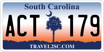 SC license plate ACT179